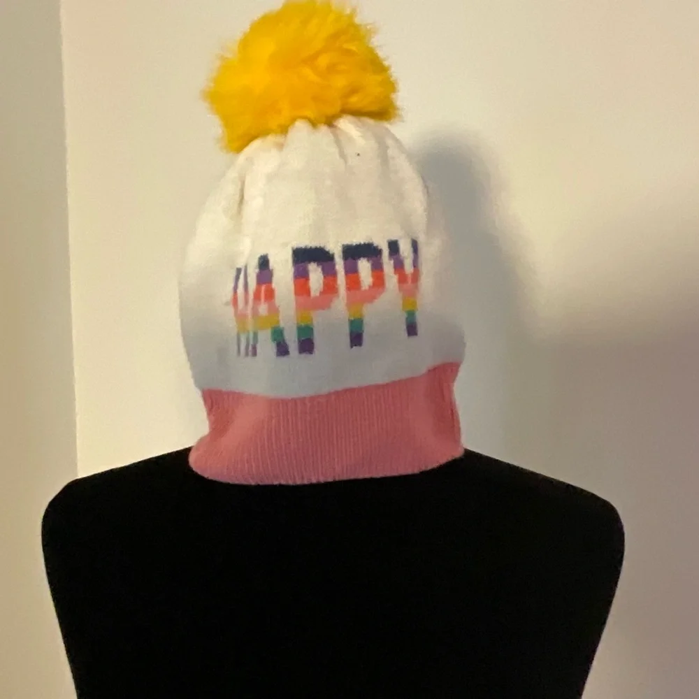 GAP Pink, Yellow & Rainbow Stripe Kids Mittens